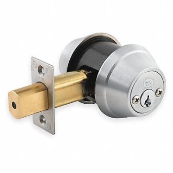 STANLEY Deadbolt HD Satin Chrome, 2WJH4