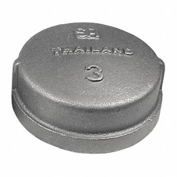 GRAINGER APPROVED Round Cap Malleable Iron 3 in FNPT, 2WU80