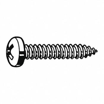 GRAINGER APPROVED ShtMtlScrw ScrwSz#10 18-8SS 2.5 L PK100, 1VE79