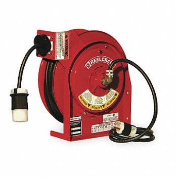 REELCRAFT Cord Reel 45ft 12 AWG Connector 120VAC, 2XJC8
