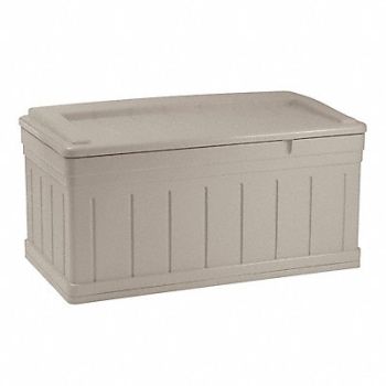 SUNCAST Ext Deck Box/Bench Taupe PP 27 1/2 in, 2XJF7