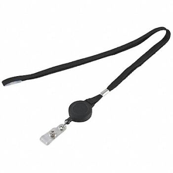 GRAINGER APPROVED D0076 Flat Neck Cord and Reel Black, 2XKJ9