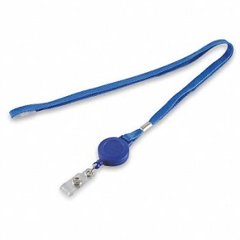 GRAINGER APPROVED D0076 Flat Neck Cord and Reel Blue, 2XKK1