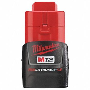 MILWAUKEE Battery 1.5 Ah Li-Ion, 2XKZ6