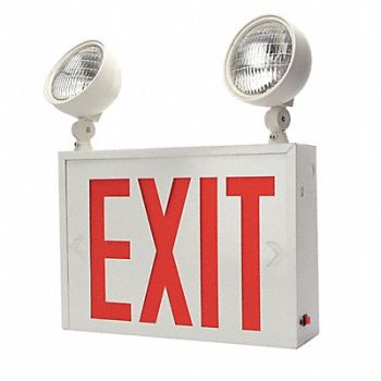 LITHONIA LIGHTING ExtSgn EmLt Steel Sld Ld Cal LED 12W, 2XLF9