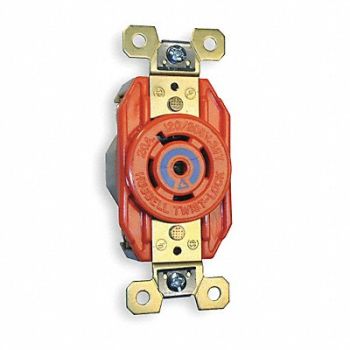 HUBBELL Locking Receptacle Industrial 20 Orange, 2XTF5