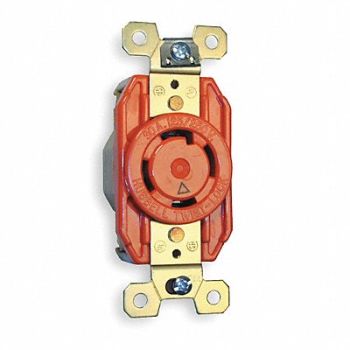 HUBBELL Locking Receptacle Industrial 30 Orange, 2XTF6