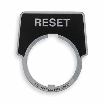SCHNEIDER ELECTRIC Legend Plate Reset White/Black, 2XVP7