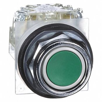 SCHNEIDER ELECTRIC H7068 Non-Illum Push Button 30mm 1NO/1NC Green, 2XVR9