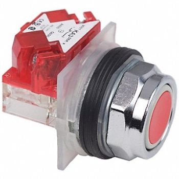 SCHNEIDER ELECTRIC H7062 Non-Illum Push Button 30mm 1NC Red, 2XVT4