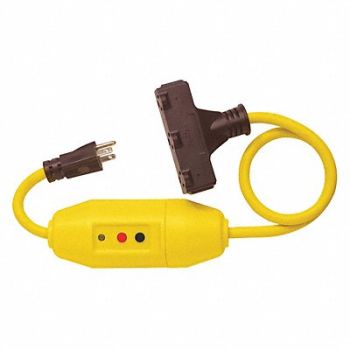 POWER FIRST Line Cord GFCI 2ft 15A Yel 120V, 2XYR8