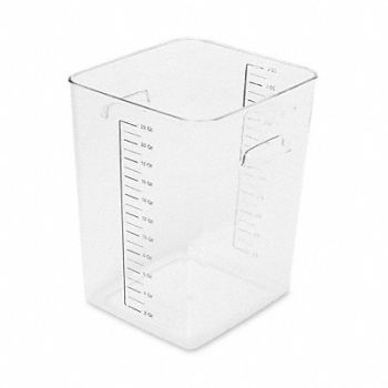 RUBBERMAID COMMERCIAL PRODUCTS Square Storage Container 22 qt Clear, 2YJ93