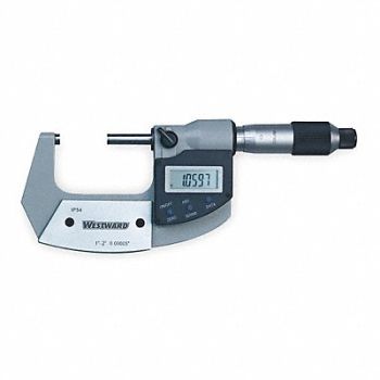 WESTWARD Electronic Micrometer 1-2 In IP54 SPC, 2YMZ6