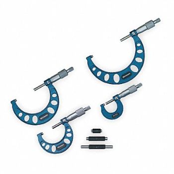 WESTWARD Outside Micrometer Set 4 Pc 1-4 In, 2YNC1