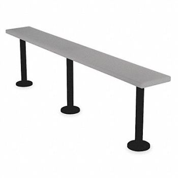 BRADLEY F9051 Pedestal Bench 6ft Wide Gray, 2YY96