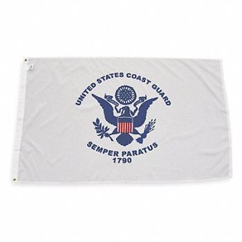 NYLGLO D4226 US Coast Guard Flag 3x5 Ft, 2ZE40