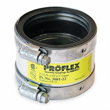 GRAINGER APPROVED Coupling Neoprene 2 in For Pipe Size, 2ZJ88