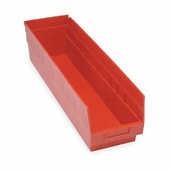 QUANTUM STORAGE SYSTEMS E5736 Shelf Bin Red Polypropylene 6 in, 2ZMU7