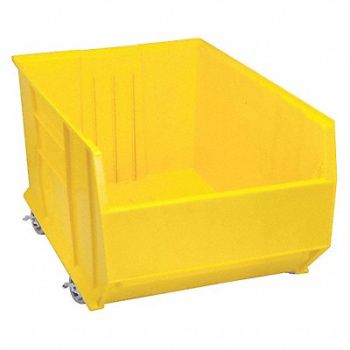 QUANTUM STORAGE SYSTEMS D5574 Mobile Bin Yellow PP 17 1/2 in, 2ZMY8