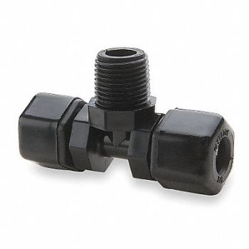 PARKER Branch Tee Poly CompxM 1/4Inx1/8In, 2ZRY9