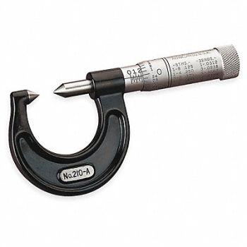 STARRETT Outside Micrometer 7/8 In Pointed Anvil, 2ZUC1