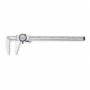 STARRETT Dial Caliper 12 In 3 In Jaws White, 2ZUF1