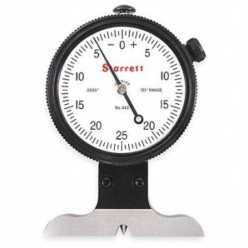 STARRETT Dial Depth Gage 1/8 In 2 1/2 In Base, 2ZUH1