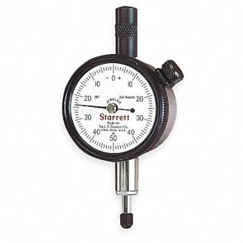 STARRETT Dial Indicator 0 to 0.250 In 0-100, 2ZUH5