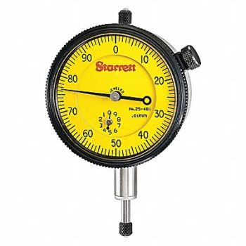 STARRETT Dial Indicator 0 to 10mm 0-100, 2ZUJ1