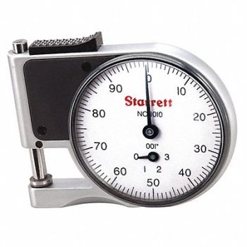STARRETT Pocket Dial Thickness Gauge Acc. .001, 2ZUN4