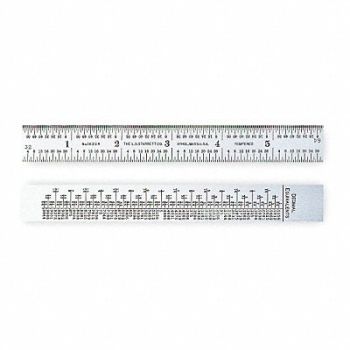 STARRETT Steel Rule Spring Tempered 6 In 10R Grad, 2ZUX1