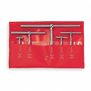 STARRETT Telescoping Gauge Set Number of Pieces 5, 2ZVA9