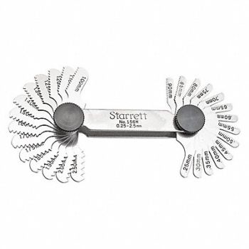 STARRETT Thread Pitch Gauge Set Thread Ang 60 deg, 2ZVC9