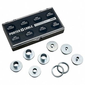 PORTER CABLE RouterTemplateGuideKit Steel #ofPieces10, 3W902