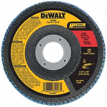 DEWALT Fiber Disc 4 1/2 in Dia 7/8in Arbor, 6HD51