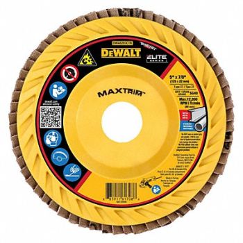 DEWALT Fiber Disc 5 in Dia 7/8in Arbor 40 Grit, 494A18