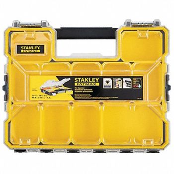 STANLEY Comprt Bx Mtl Ltchs Clr/Blk/Ylw 2.9 in, 13U671