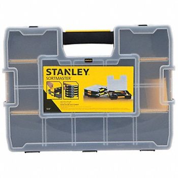 STANLEY Adj Comprt Bx Integ snaps Blk/Ylw 3.4 in, 39AL10