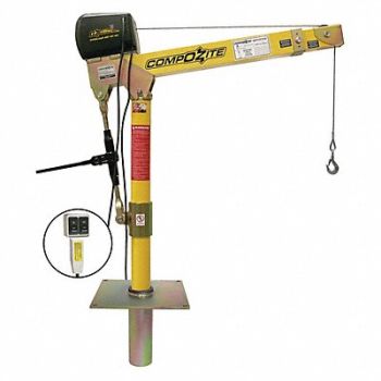 OZ LIFTING PRODUCTS Davit Crane Kit 1200 lb 22 to 66in Reach, 302J69