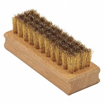 TANIS BRUSH Brush Suede and Nail Wood Handle Brass, 302W86