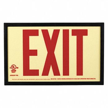 GRAINGER APPROVED E6713 Exit Sign 7 1/2 in x 13 in Plastic, 9RXP4