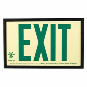 GRAINGER APPROVED E6713 Exit Sign 7 1/2 in x 13 in Plastic, 9JWX6