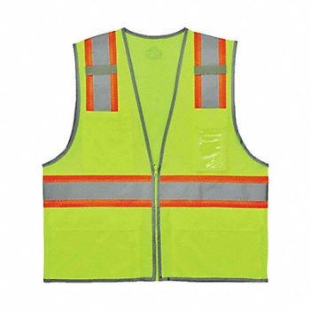 GLOWEAR BY ERGODYNE Two Tone Mesh Safety Vest Lime 4XL/5XL, 305F37