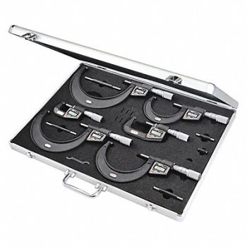STARRETT Micrometer Set 0 to 6 Range Friction, 30A542