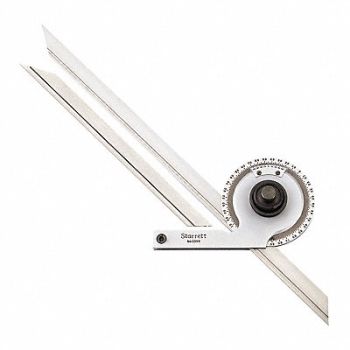 STARRETT Bevel Protractor Graduations 1/2 deg, 30A681