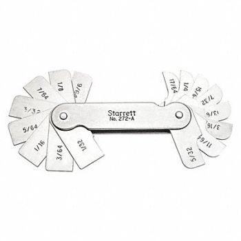 STARRETT Radius Gauge Set Accuracy +/- .002, 30A741