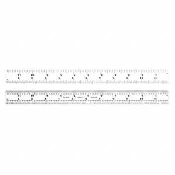 STARRETT Ruler Spring-Tempered Steel 12 L x 1 W, 30A928