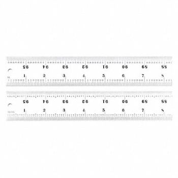 STARRETT Ruler Heavy Spring-Tempered Steel 96 L, 30A985