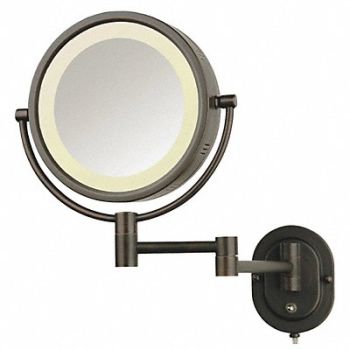SEE ALL INDUSTRIES Lighted Makeup Mirror 8 in Bronze 5X, 30AC17