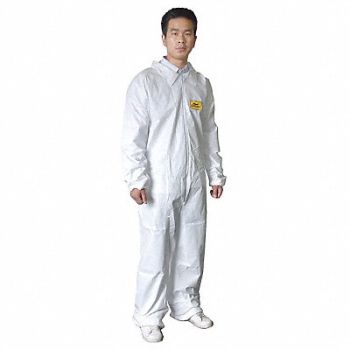 CONDOR Collared Coveralls White XL Elastic PK6, 30C537